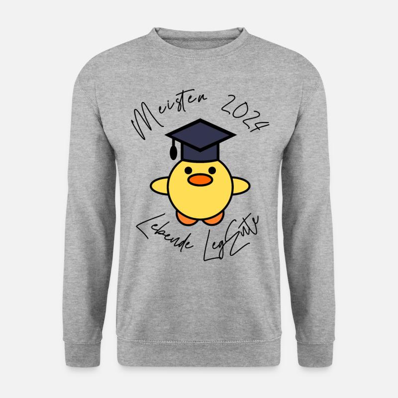 Abschluss Meister 2024 lebende LegEnte Legende - Unisex Pullover - Weißgrau meliert