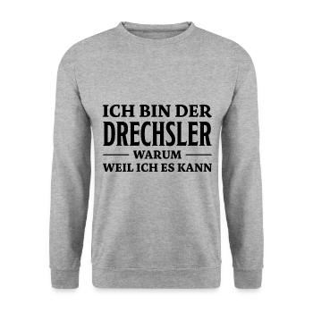 Drechsler Spruch Job Lustiges Drechsler Geschenk - Unisex Pullover - Weißgrau meliert - Vorne - Alina (178cm) & Michal (187cm)