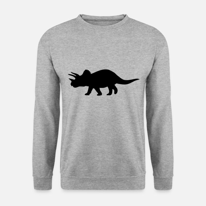 Dinosaurier - Unisex Pullover - Weißgrau meliert
