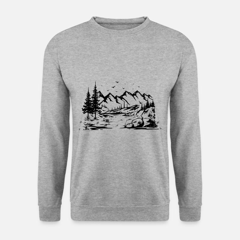 Baum Natur Outdoor Wald Bäume Umweltschutz - Unisex Pullover - Weißgrau meliert