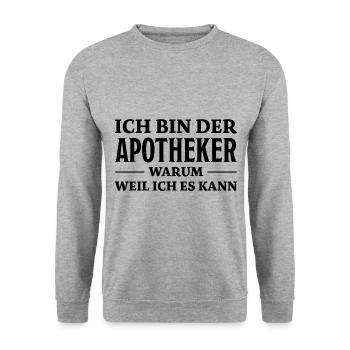 Apotheker Spruch Beruf Lustiges Apotheker Geschenk - Unisex Pullover - Weißgrau meliert - Vorne - Alina (178cm) & Michal (187cm)