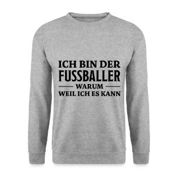 Fußballer Spruch Tor Lustiges Fussballer Geschenk - Unisex Pullover - Weißgrau meliert - Vorne - Alina (178cm) & Michal (187cm)