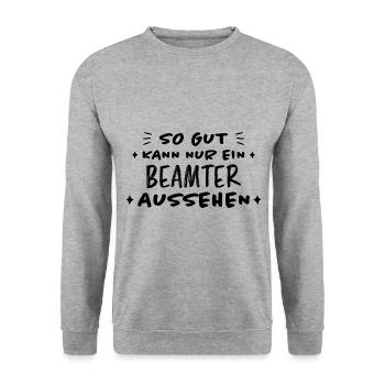 Beamter Lustiger Spruch Verbeamtung Büro Geschenk - Unisex Pullover - Weißgrau meliert - Vorne - Alina (178cm) & Michal (187cm)