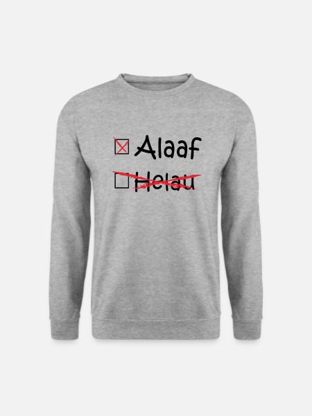 Alaaf, Helau, Köln, Düsseldorf, Karneval (schwarz) - Unisex Pullover - Weißgrau meliert