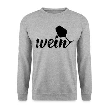 Wein, schwarz - Unisex Pullover - Weißgrau meliert - Vorne - Alina (178cm) & Michal (187cm)