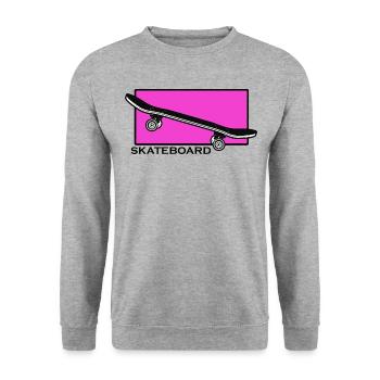 skateboard skater halfpipe sk8 grind skate - Unisex Pullover - Weißgrau meliert - Vorne - Alina (178cm) & Michal (187cm)