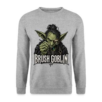Brush Goblin – Tabletop Miniatur Malen - Unisex Pullover - Weißgrau meliert - Vorne - Alina (178cm) & Michal (187cm)