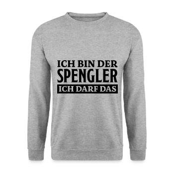 Spengler Spruch Beruf Lustiges Spengler Geschenk - Unisex Pullover - Weißgrau meliert - Vorne - Alina (178cm) & Michal (187cm)