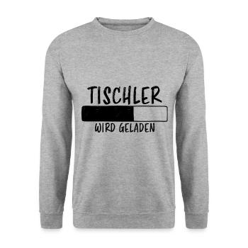 Tischler Spruch Beruf Lustiges Tischler Geschenk - Unisex Pullover - Weißgrau meliert - Vorne - Alina (178cm) & Michal (187cm)