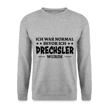 Drechsler Spruch Job Lustiges Drechsler Geschenk - Unisex Pullover - Weißgrau meliert - Vorne - Alina (178cm) & Michal (187cm)