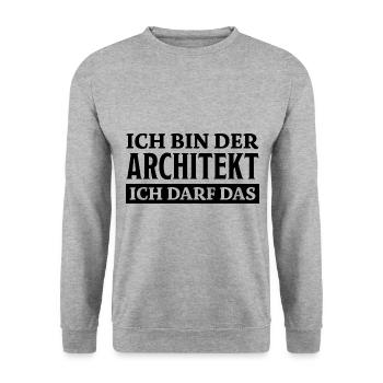 Architekt Spruch Architektur Architekt Geschenk - Unisex Pullover - Weißgrau meliert - Vorne - Alina (178cm) & Michal (187cm)