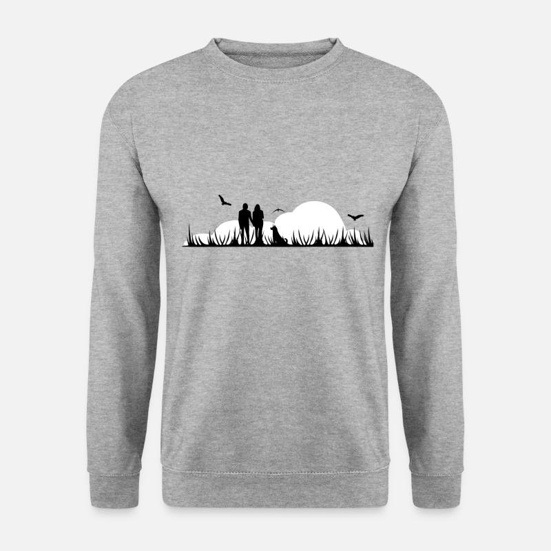 Paar Liebe Valentinstag - Unisex Pullover - Weißgrau meliert