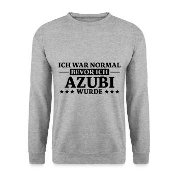 Azubi Spruch Lehrling Job Lustiges Azubi Geschenk - Unisex Pullover - Weißgrau meliert - Vorne - Alina (178cm) & Michal (187cm)