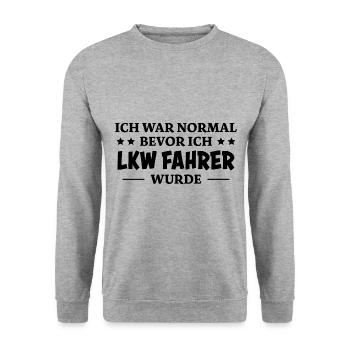 LKW Fahrer Spruch Job Lustiges LKW Fahrer Geschenk - Unisex Pullover - Weißgrau meliert - Vorne - Alina (178cm) & Michal (187cm)