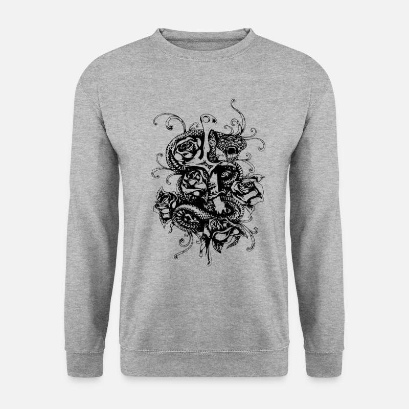 Schlange - Unisex Pullover - Weißgrau meliert