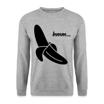 Hmm Yummy Banana Gift - Unisex Sweatshirt - salt & pepper - Front - Alina (178cm) & Michal (187cm)