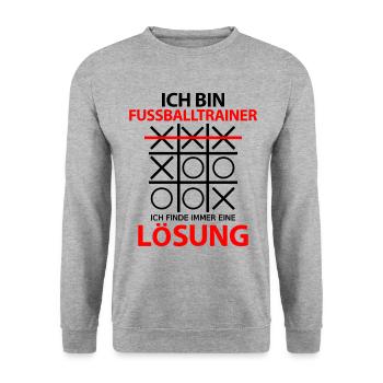 Fussballtrainer Abschiedsgeschenk Danke Sagen - Unisex Pullover - Weißgrau meliert - Vorne - Alina (178cm) & Michal (187cm)