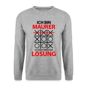 Maurer Lustige Sprüche Witzig Humor für Papa Vater - Unisex Pullover - Weißgrau meliert - Vorne - Alina (178cm) & Michal (187cm)