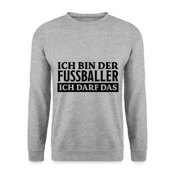 Fußballer Spruch Tor Lustiges Fussballer Geschenk - Unisex Pullover - Weißgrau meliert - Vorne - Alina (178cm) & Michal (187cm)