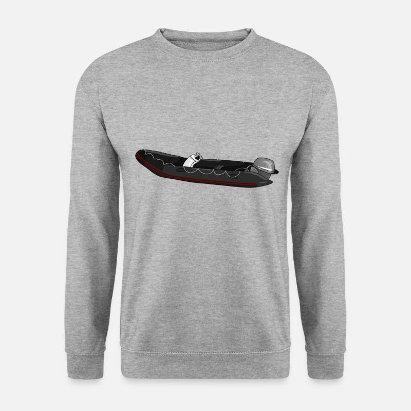 Motorboot Schlauchboot - Unisex Pullover - Weißgrau meliert
