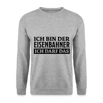 Eisenbahner Spruch Lokführer Eisenbahner Geschenk - Unisex Pullover - Weißgrau meliert - Vorne - Alina (178cm) & Michal (187cm)
