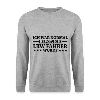 LKW Fahrer Spruch Job Lustiges LKW Fahrer Geschenk - Unisex Pullover - Weißgrau meliert - Vorne - Alina (178cm) & Michal (187cm)