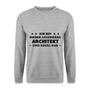 Architekt Spruch Architektur Architekt Geschenk - Unisex Pullover - Weißgrau meliert - Vorne - Alina (178cm) & Michal (187cm)