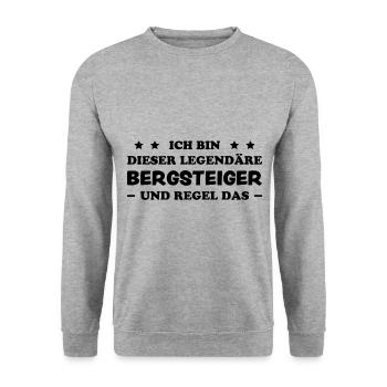 Bergsteiger Wandern Lustiger Spruch Berge Geschenk - Unisex Pullover - Weißgrau meliert - Vorne - Alina (178cm) & Michal (187cm)