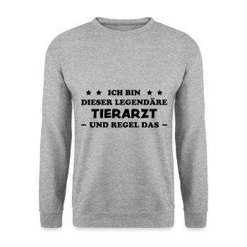 Tierarzt Lustige Spruch Beruf Tierarzt Geschenk - Unisex Pullover - Weißgrau meliert - Vorne - Alina (178cm) & Michal (187cm)