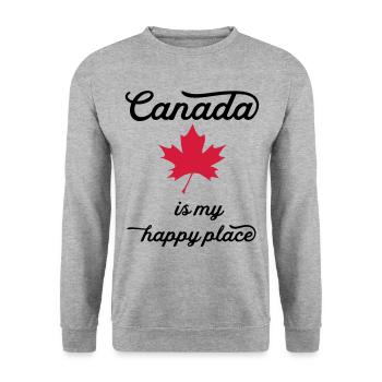canada happy - Unisex Sweatshirt - salt & pepper - Front - Alina (178cm) & Michal (187cm)