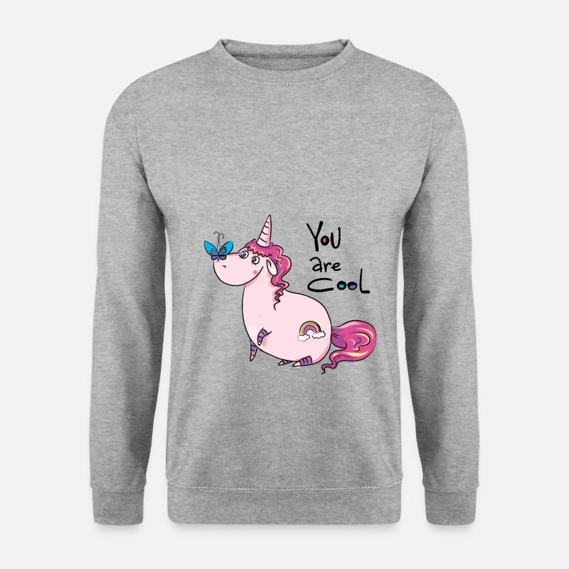 unicorn - Unisex Pullover - Weißgrau meliert