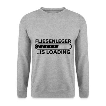 Fliesenleger Lustig Spruch Job Bodenleger Geschenk - Unisex Pullover - Weißgrau meliert - Vorne - Alina (178cm) & Michal (187cm)