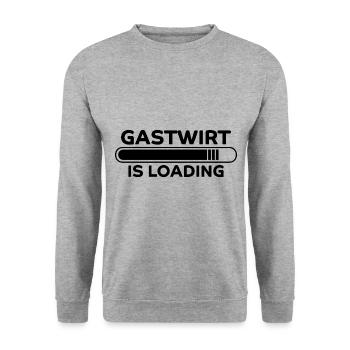 Gastwirt Spruch Kneipe Wirt Fun Gastwirt Geschenk - Unisex Pullover - Weißgrau meliert - Vorne - Alina (178cm) & Michal (187cm)