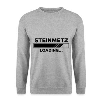 Steinmetz Spruch Beruf Lustiges Steinmetz Geschenk - Unisex Pullover - Weißgrau meliert - Vorne - Alina (178cm) & Michal (187cm)