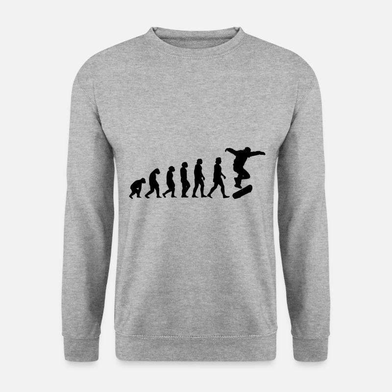 Skater Evolution Skateboard Skateboarding Gift - Unisex Sweatshirt - salt & pepper