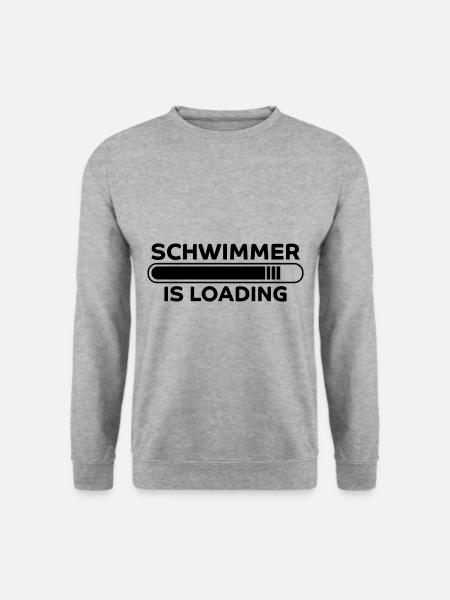 Schwimmer Spruch Sport Lustiges Schwimmer Geschenk - Unisex Pullover - Weißgrau meliert