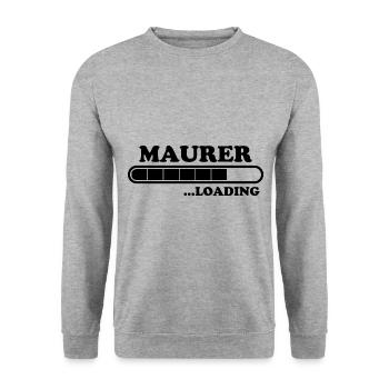 Maurer Spruch Baustelle Lustiges Maurer Geschenk - Unisex Pullover - Weißgrau meliert - Vorne - Alina (178cm) & Michal (187cm)