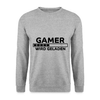 Gamer Spruch Gaming Nerd Lustiges Gamer Geschenk - Unisex Pullover - Weißgrau meliert - Vorne - Alina (178cm) & Michal (187cm)