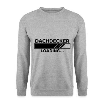 Dachdecker Spruch Job Lustiges Dachdecker Geschenk - Unisex Pullover - Weißgrau meliert - Vorne - Alina (178cm) & Michal (187cm)