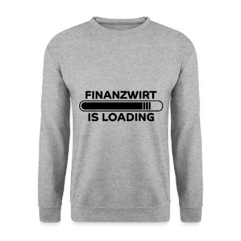 Finanzwirt Spruch Job Lustiges Finanzwirt Geschenk - Unisex Pullover - Weißgrau meliert - Vorne - Alina (178cm) & Michal (187cm)