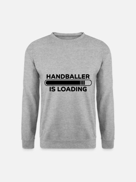 Handball Spruch Sport Lustiges Handballer Geschenk - Unisex Pullover - Weißgrau meliert
