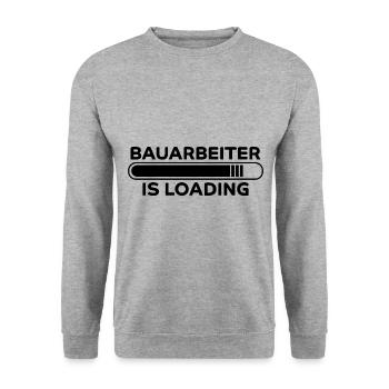 Bauarbeiter Spruch Lustiges Bauarbeiter Geschenk - Unisex Pullover - Weißgrau meliert - Vorne - Alina (178cm) & Michal (187cm)