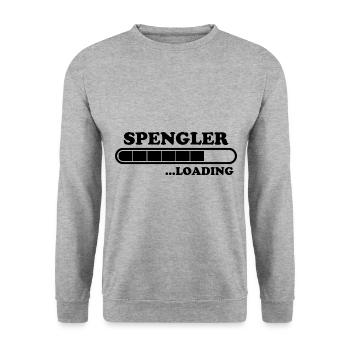 Spengler Spruch Beruf Lustiges Spengler Geschenk - Unisex Pullover - Weißgrau meliert - Vorne - Alina (178cm) & Michal (187cm)