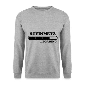 Steinmetz Spruch Beruf Lustiges Steinmetz Geschenk - Unisex Pullover - Weißgrau meliert - Vorne - Alina (178cm) & Michal (187cm)