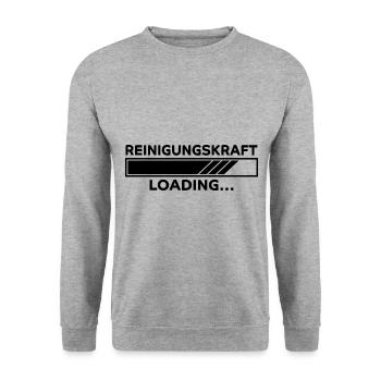 Reinigungskraft Spruch Reinigungskraft Geschenk - Unisex Pullover - Weißgrau meliert - Vorne - Alina (178cm) & Michal (187cm)