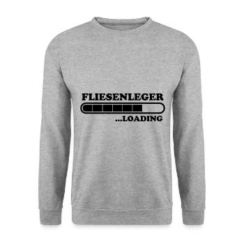 Fliesenleger Spruch Lustiges Fliesenleger Geschenk - Unisex Pullover - Weißgrau meliert - Vorne - Alina (178cm) & Michal (187cm)