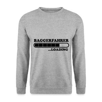 Baggerfahrer Spruch Lustiges Baggerfahrer Geschenk - Unisex Pullover - Weißgrau meliert - Vorne - Alina (178cm) & Michal (187cm)