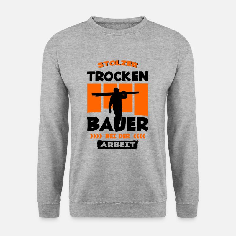 Stolzer Trockenbauer Trockenbau - Unisex Pullover - Weißgrau meliert