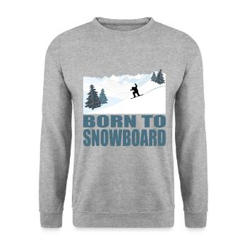 Né pour le snowboard - Sports d’hiver - Sweat-shirt Unisexe - gris chiné - Devant - Alina (178cm) & Michal (187cm)
