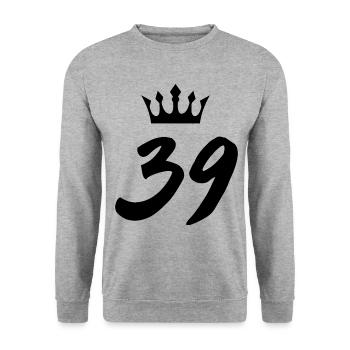 39 Number crown - Unisex Sweatshirt - salt & pepper - Front - Alina (178cm) & Michal (187cm)